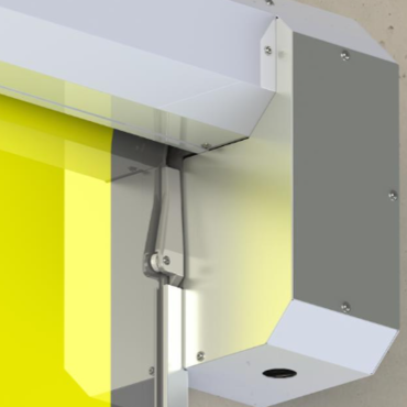 Yellow stainless steel interior roll up door for sanitation