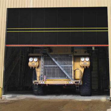 High speed rubber door for large opening